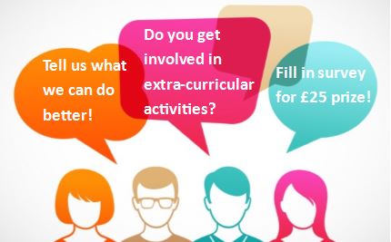 Student Opportunities – Give us your feedback and you could win £25 gift voucher!
