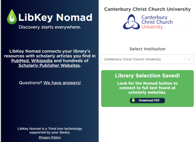 Finding online journal articles just got easier: Part III – LibKey Nomad Google Chrome browser extension