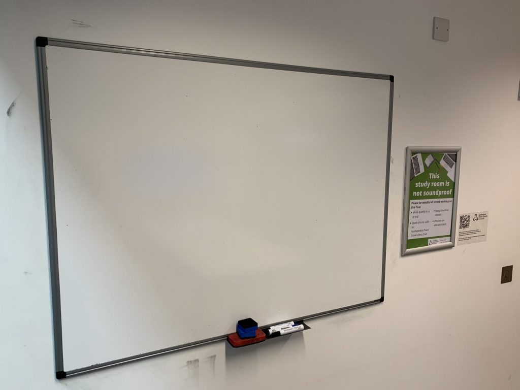 We now have whiteboards in all our group study rooms.