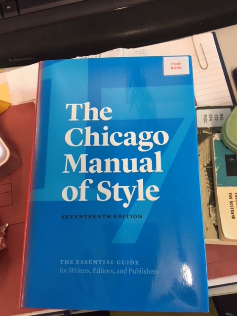 A photograph of the Chicago Manual of Style