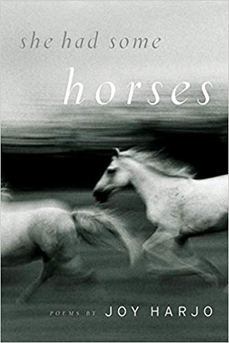 A book cover featuring a motion-blurred photo of two horses running through countryside