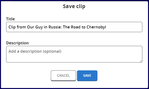 Naming and saving your clip.