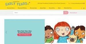 Homepage of Bloomsbury Early Years database