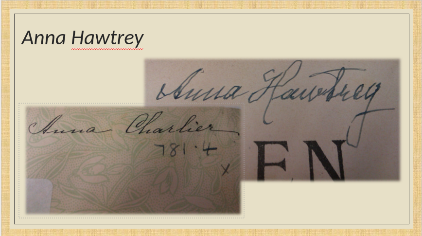 Two images showing Anna Charlier's signatures. 