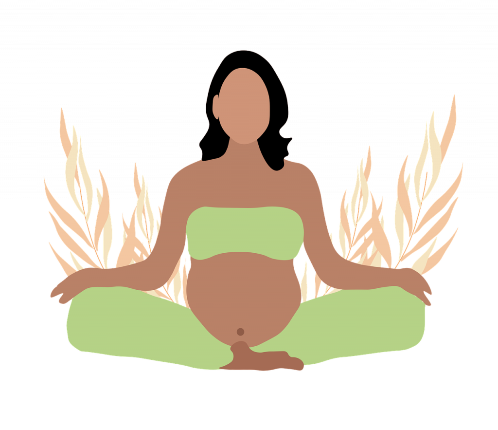 Cartoon - woman in meditation pose