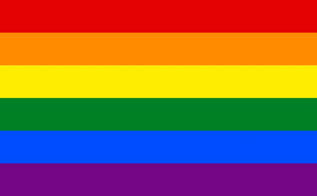 rainbow flag with six stripes