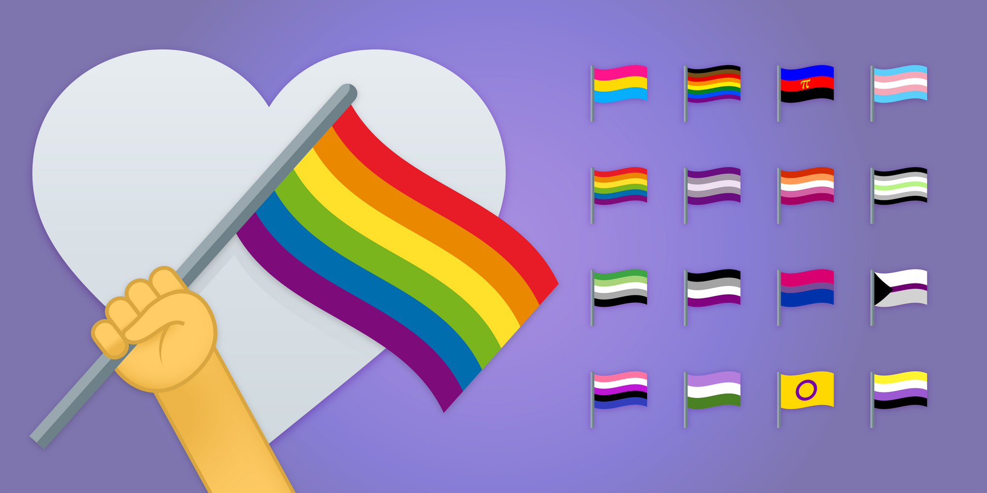 LGBTQ+ flag emoji’s. 