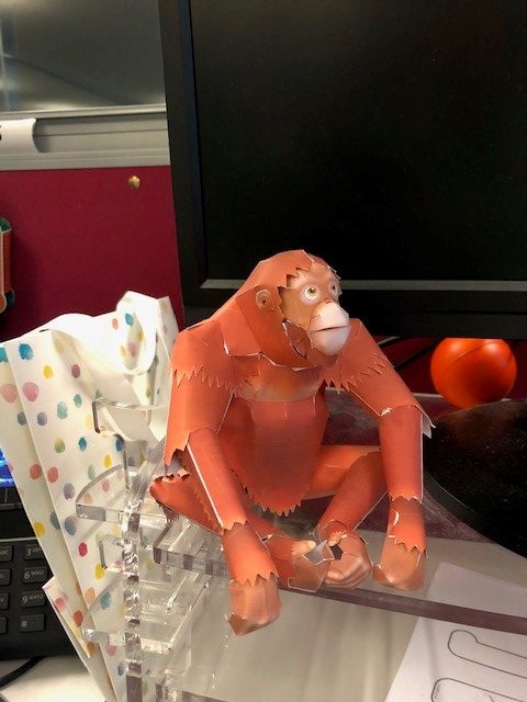 paper crafted orangutan
