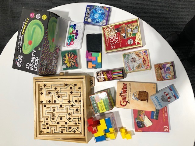 selection of brain puzzles and games