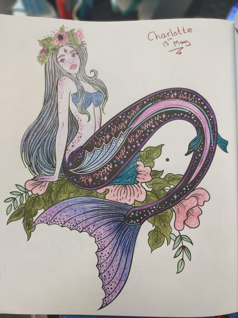 coloured in mermaid