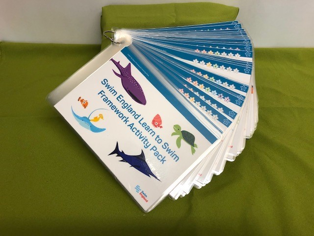 Ring bound set of cards to teach swimming
