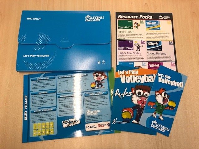 Pack containing leaflets and guides on volleyball