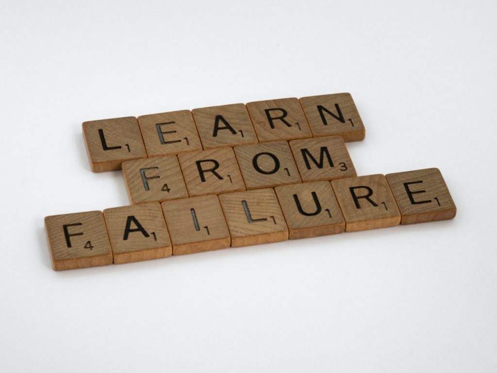 Learn from Failure in Scrabble tiles. Photo by Brett Jordan on Unsplash