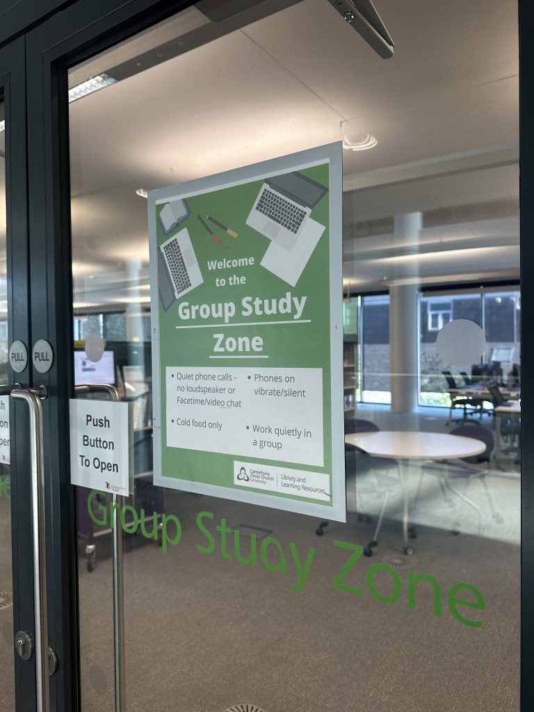 Group study zone entrance
