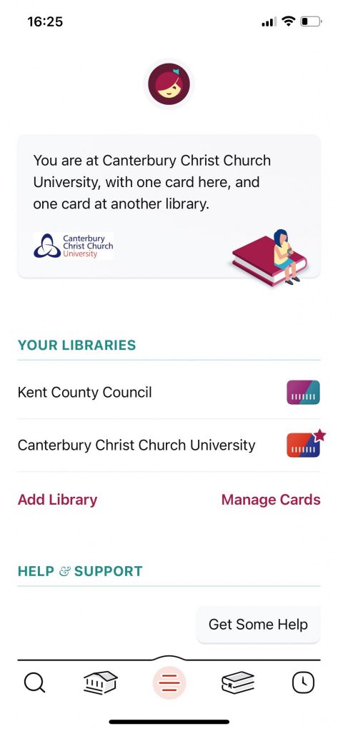 Screen shot showing two libraries setup in the Libby app.
