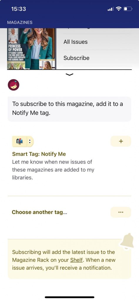 Shows the Smart Tag: Notify Me option