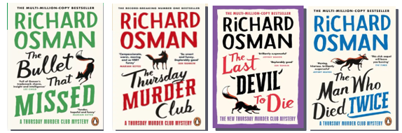 Collection of Richard Osman books via Libby. 2024