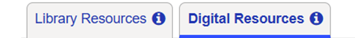 Library Resources and Digital Resources tabs