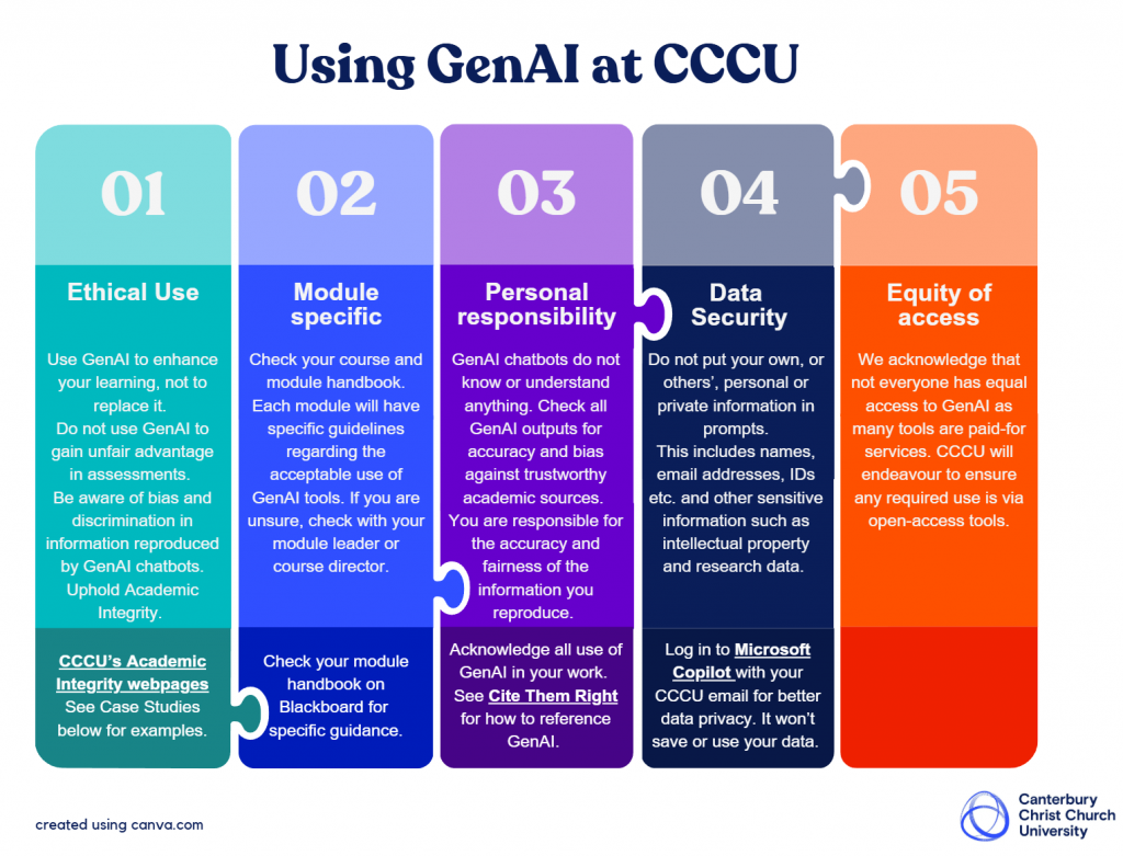 Image of Generative AI guidelines at CCCU