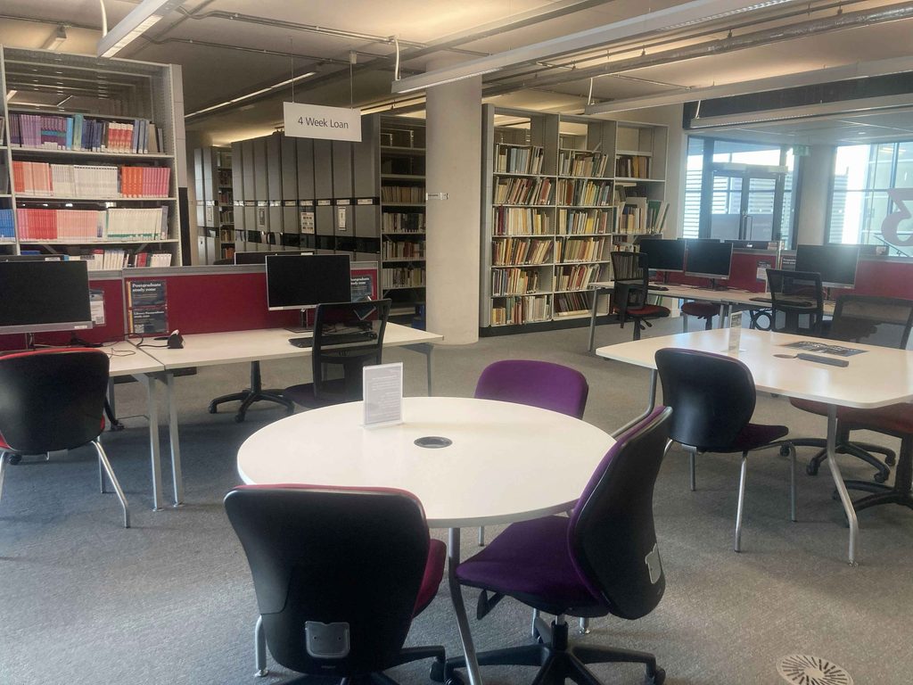 A landscape shot from the back of our original Postgraduate Study Area.