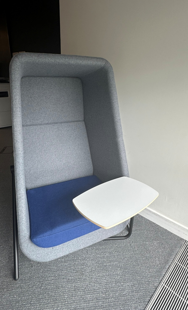 Tall backed chair and small desk