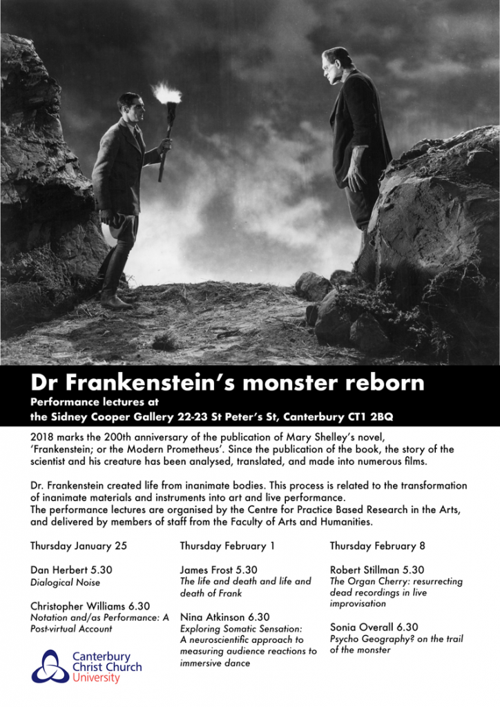 Performance Lecture Series Frankenstein S Monster Reborn