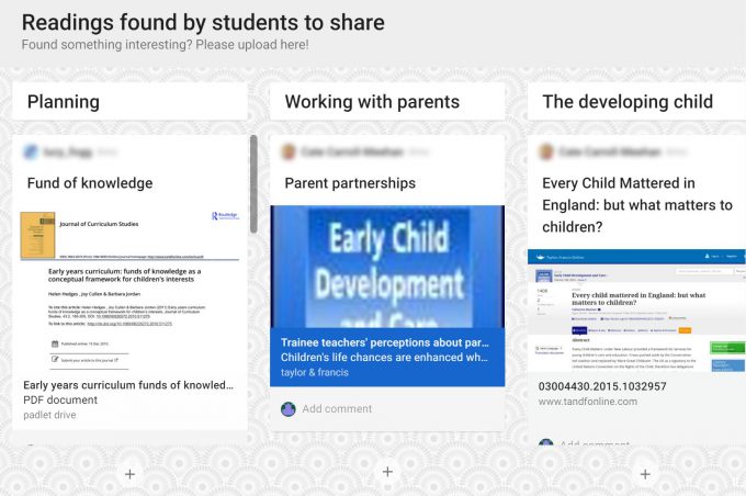 Padlet: Collaborative learning and dissemination