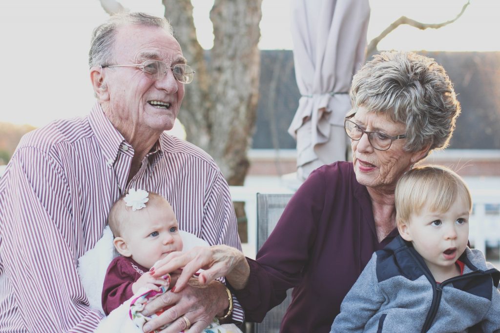 Grandparents and their two grandchildren