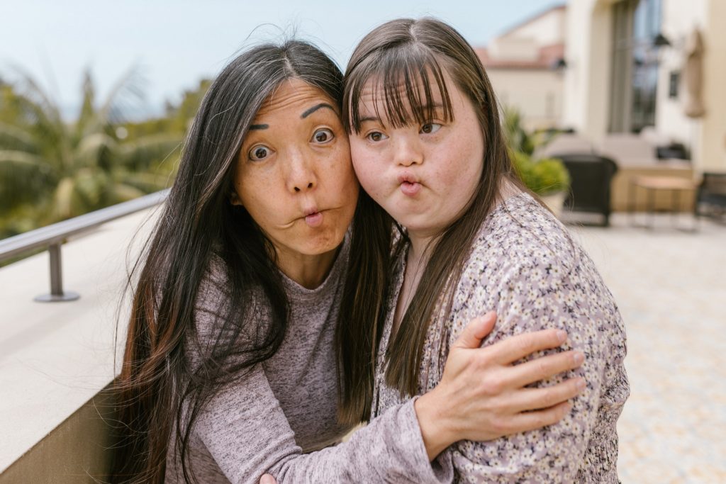 Mother and disabled daughters