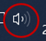 image of sound icon at the bottom right hand corner of a windows PC screen