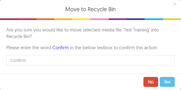 screen image showing the move to recycle bin window