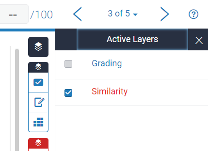 screen image showing the similarity layer in feedback studio
